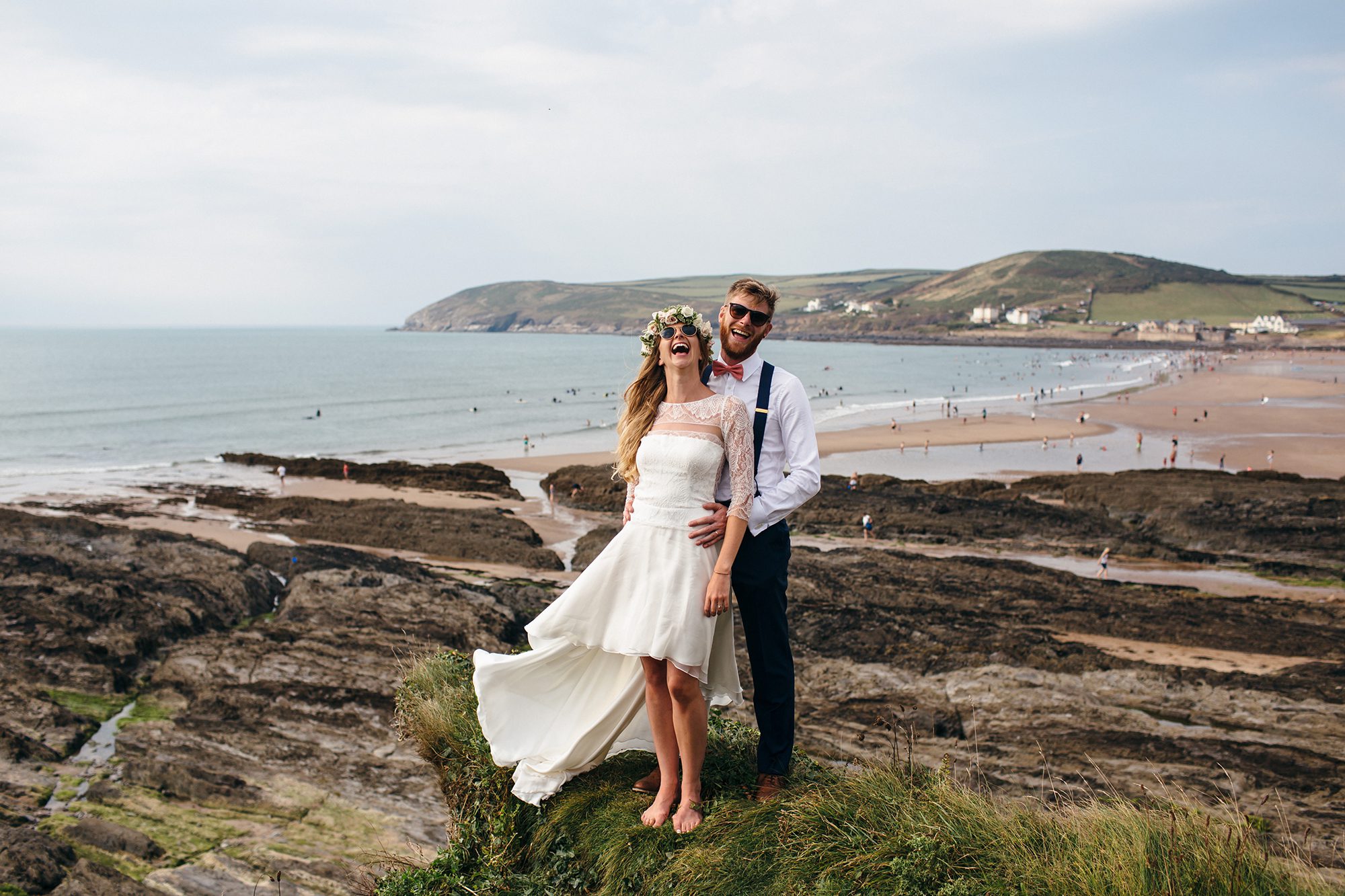 Wedding Photographer Devon_Boho Beach wedding in Croyde_Freckle Photography-098