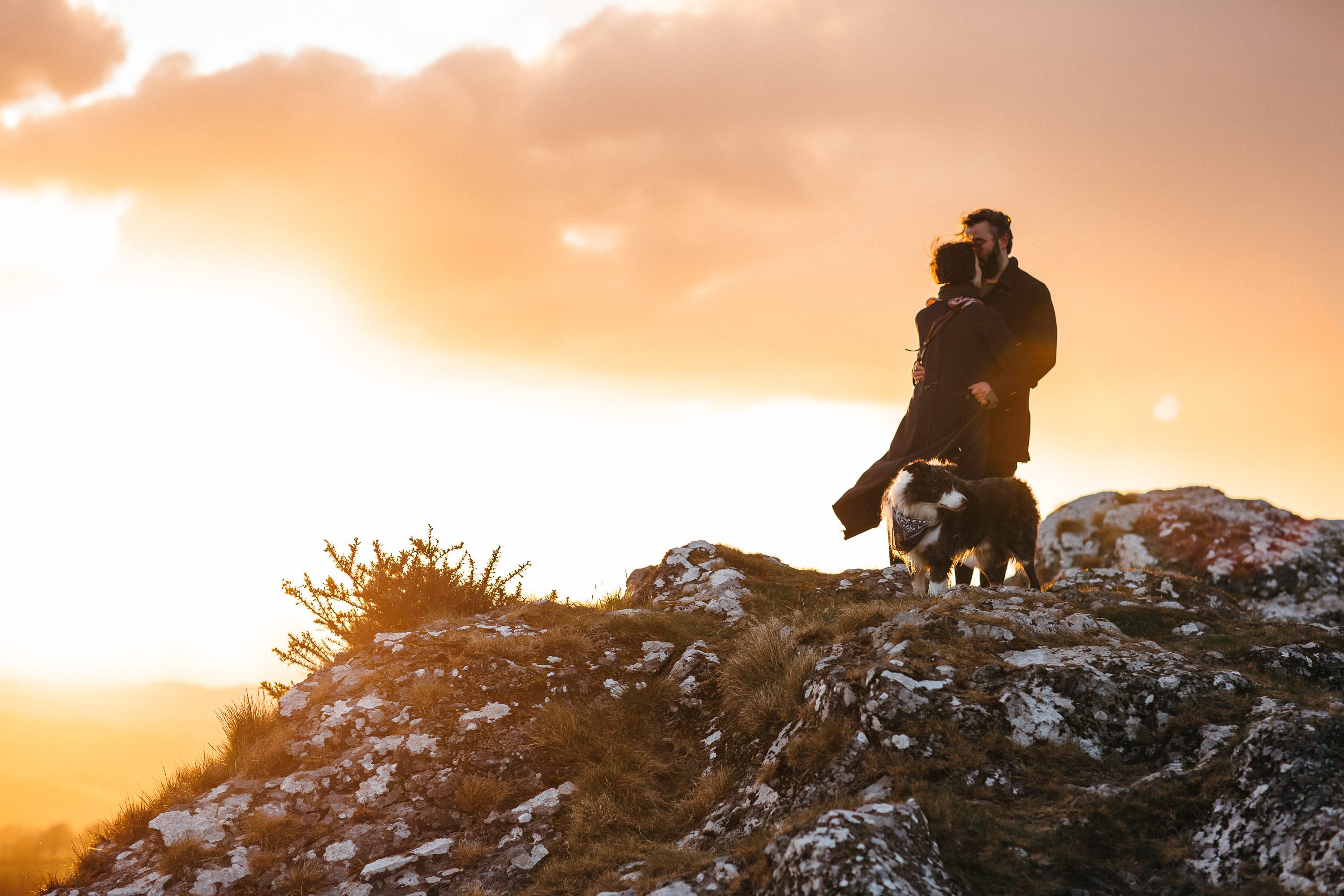 Engagement shoot at sunset on Brentor_Dartmoor_Devon_by Freckle Photography