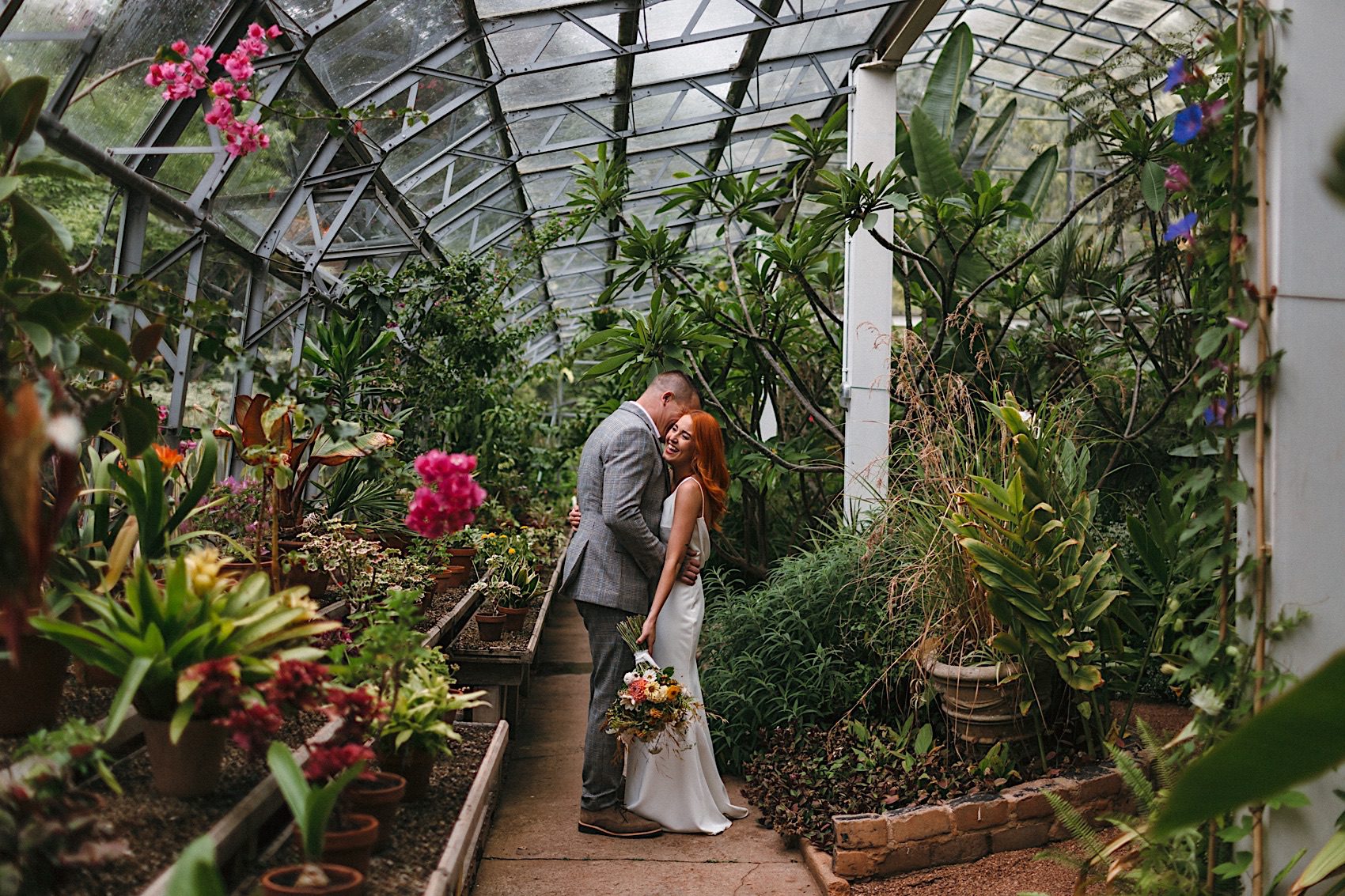 Botanical Greenhouse Elopement Photography 