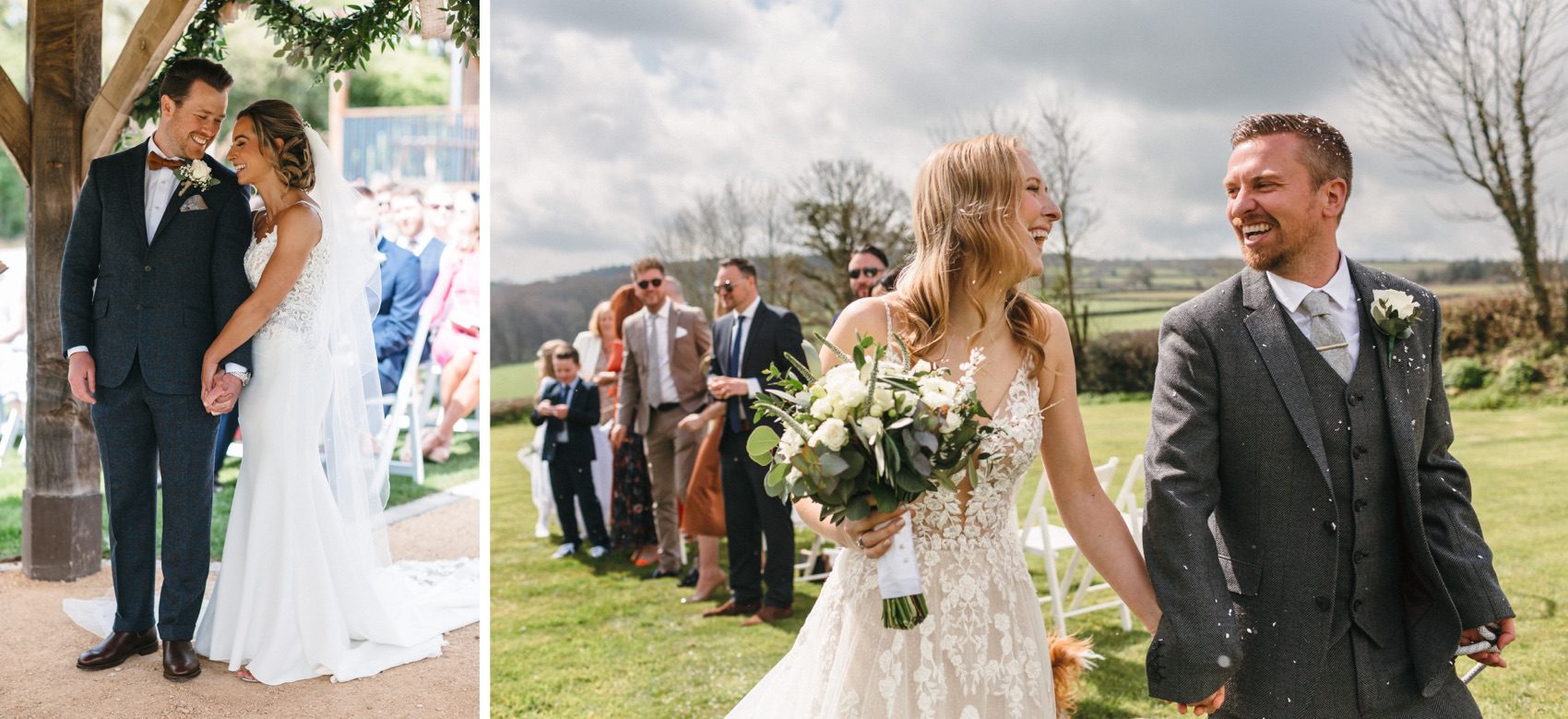 Natural and relaxed wedding ceremony photos - outdoor weddings in Devon & Cornwall