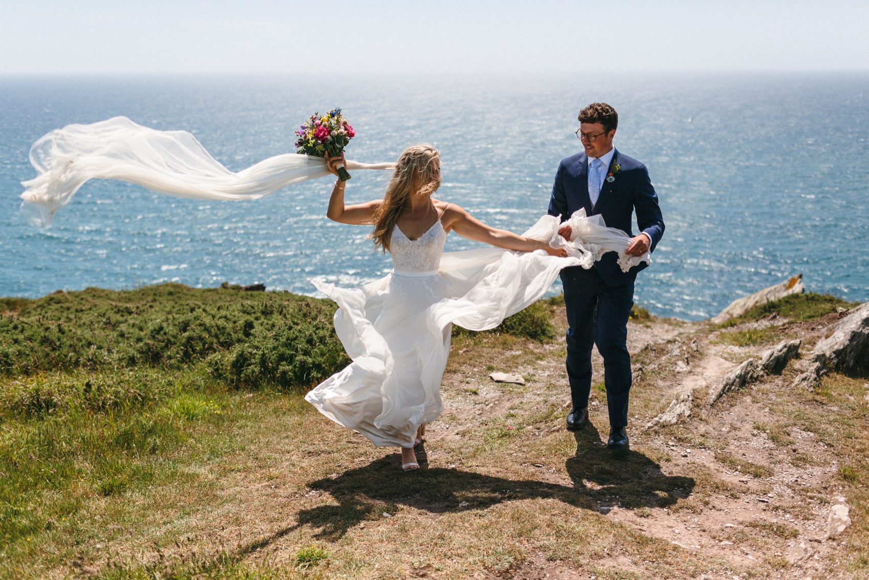 Cliffside Wedding Photography in South Hams