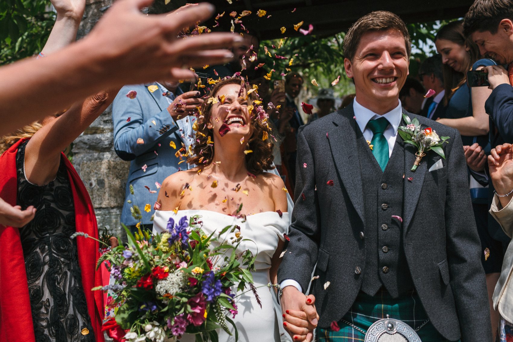 Get great confetti shots - wedding photographer devon