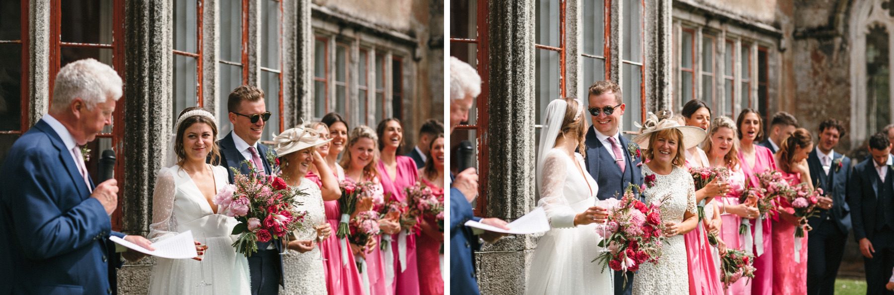 Relaxed and colourful wedding photography at Trelowarren estate in Cornwall