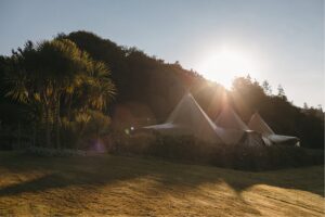 Hotel Endsleigh Wedding Photographer Devon - Wedding triple Tipi on lawn