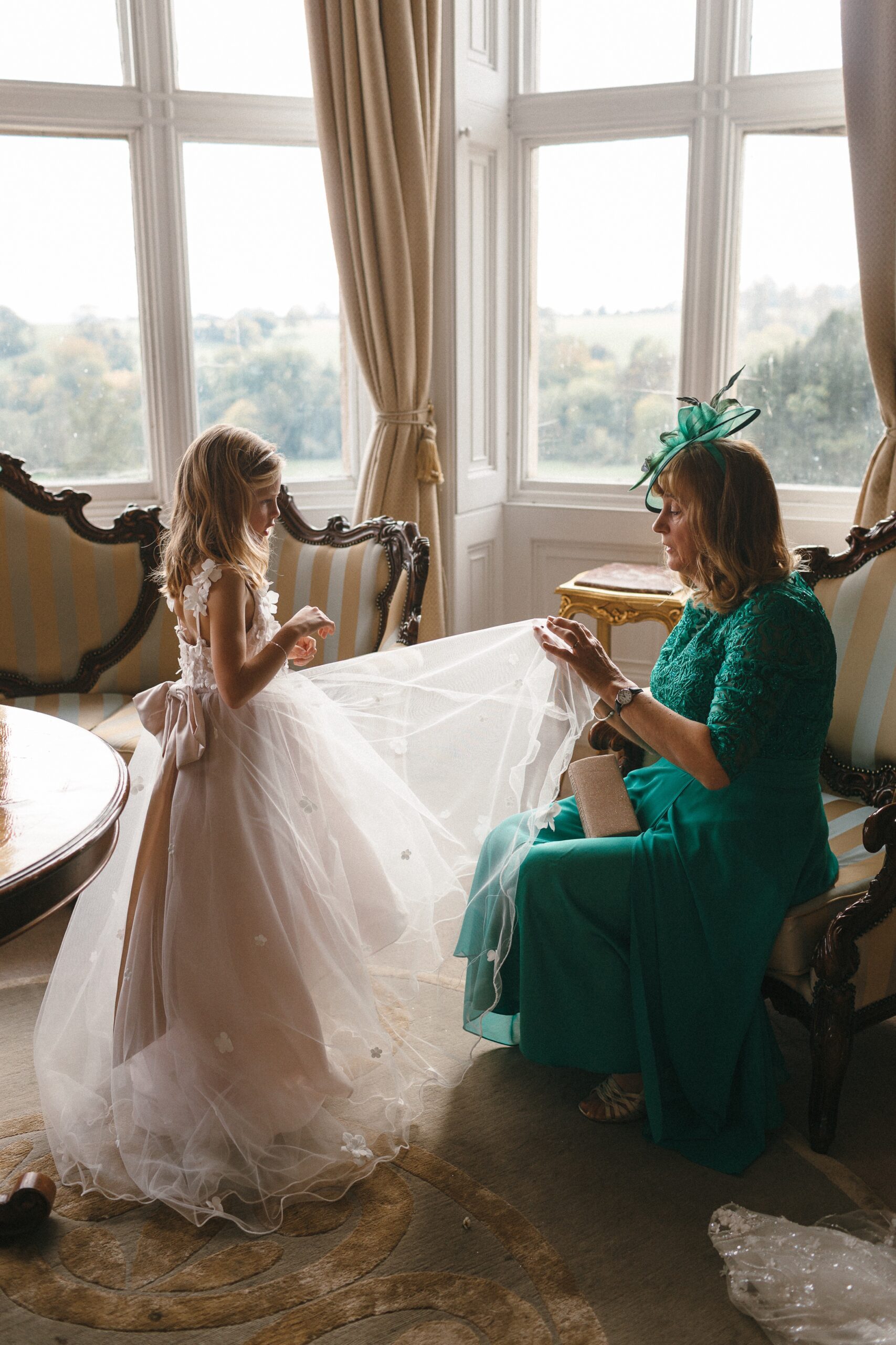 Bridesmaid and Mother of the bride at Orchardleigh House wedding