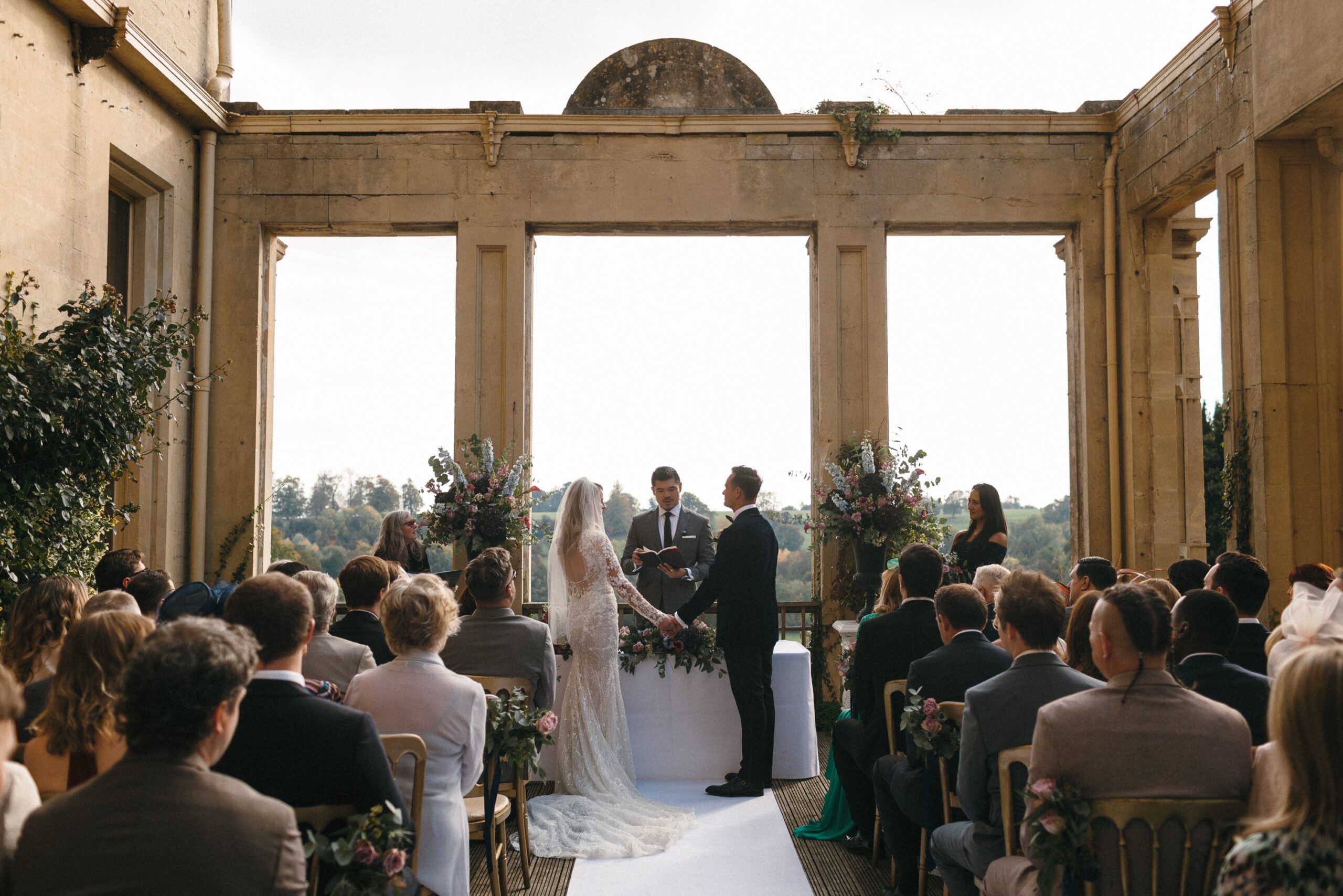Orchardleigh Wedding Belvedere Ceremony in Autumn