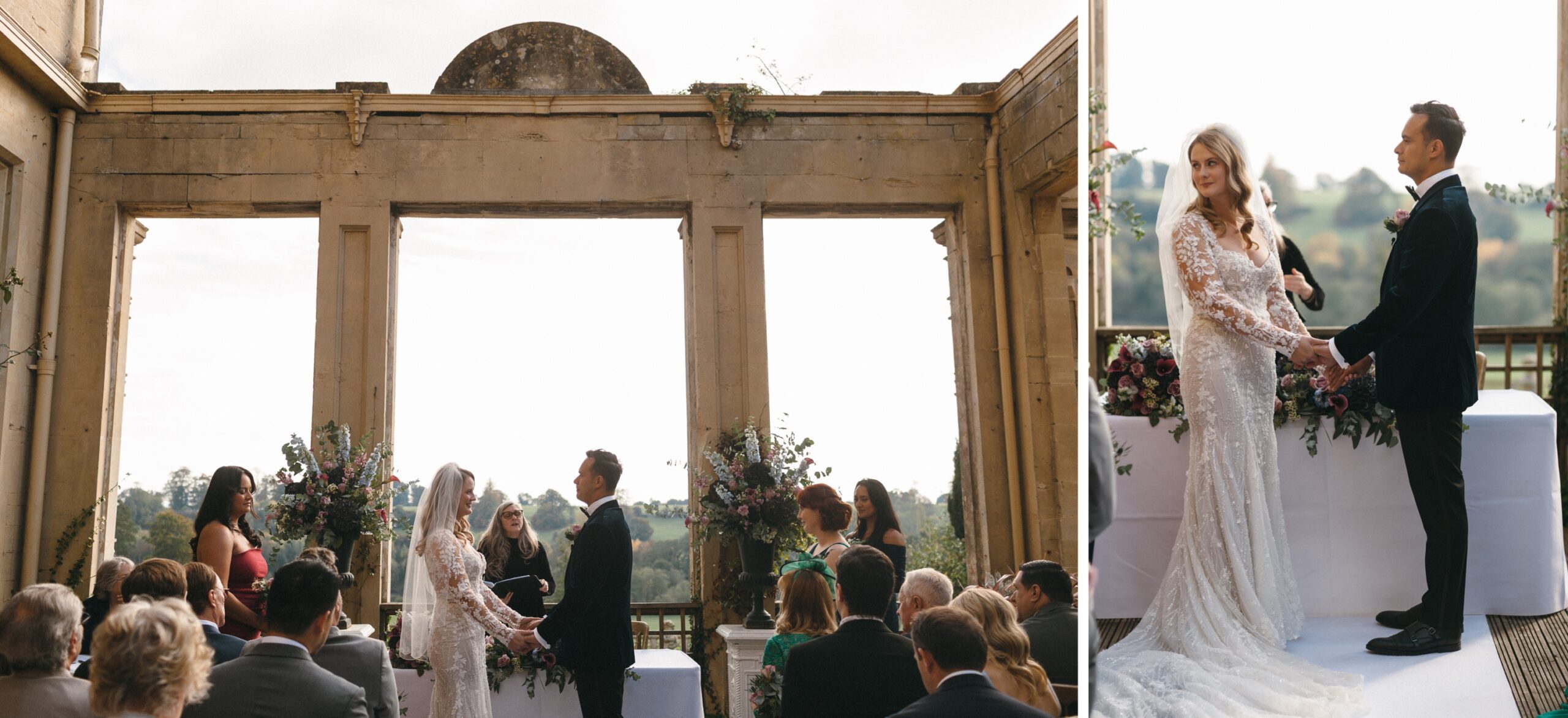 Orchardleigh Wedding Belvedere Ceremony in Autumn
