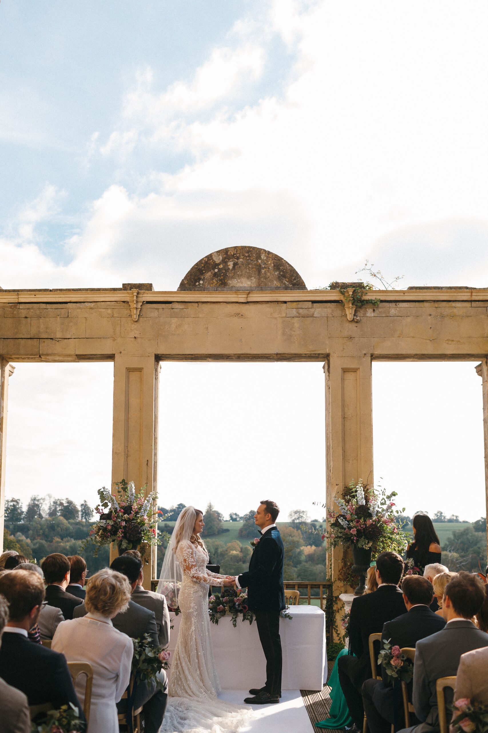 Orchardleigh Wedding Belvedere Ceremony in Autumn