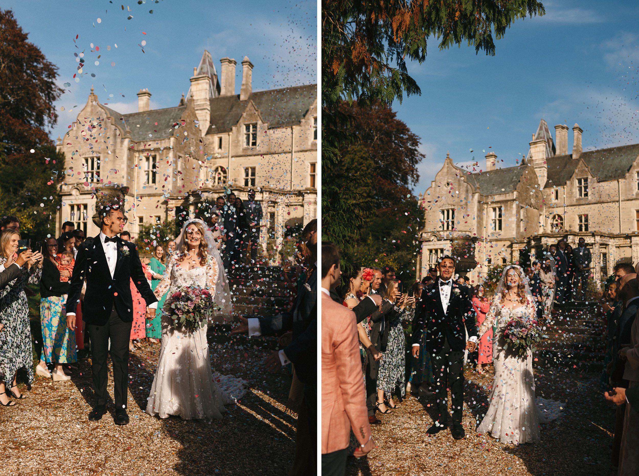Confetti at Orchardleigh Wedding 