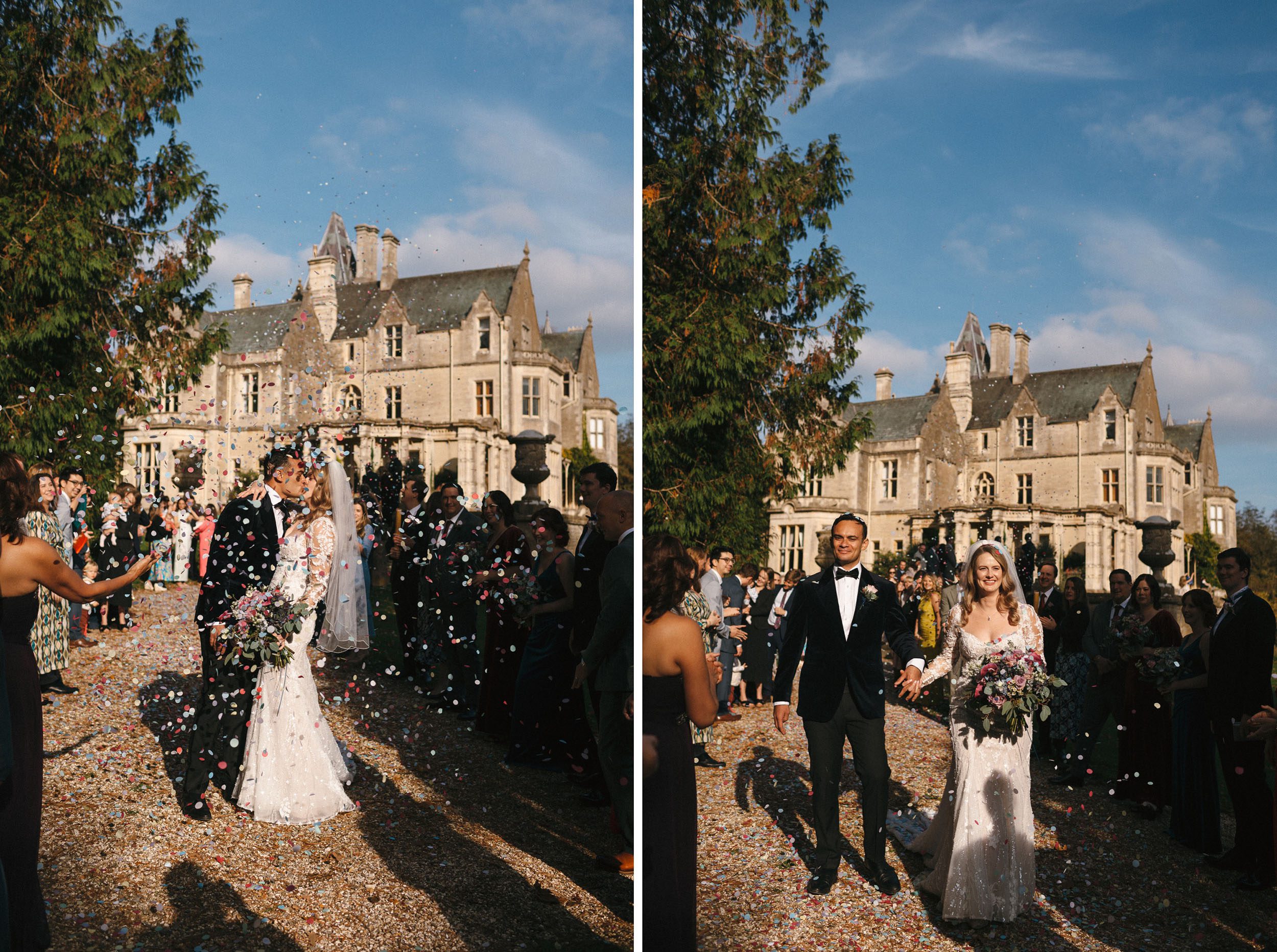 Confetti at Orchardleigh Wedding 