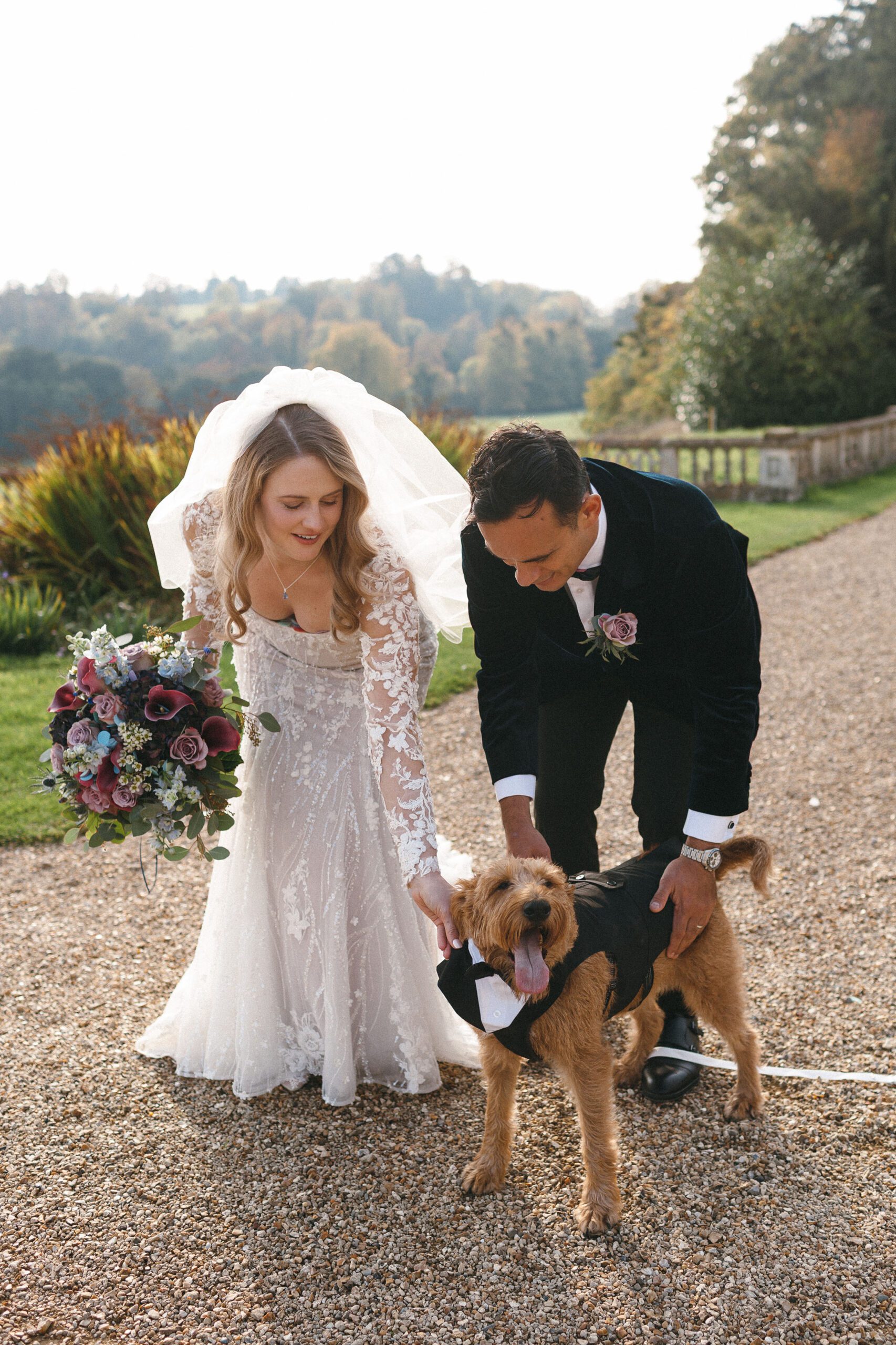 Orchardleigh Wedding with pet Dog