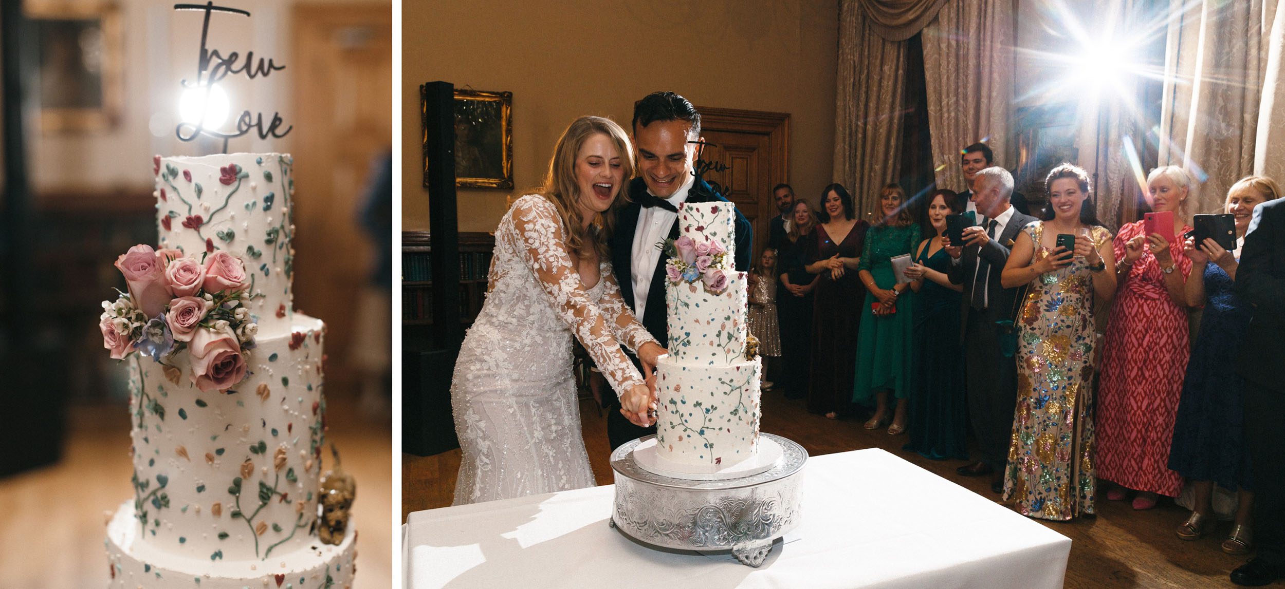 Cake Cutting at Orchardleigh Estate Wedding